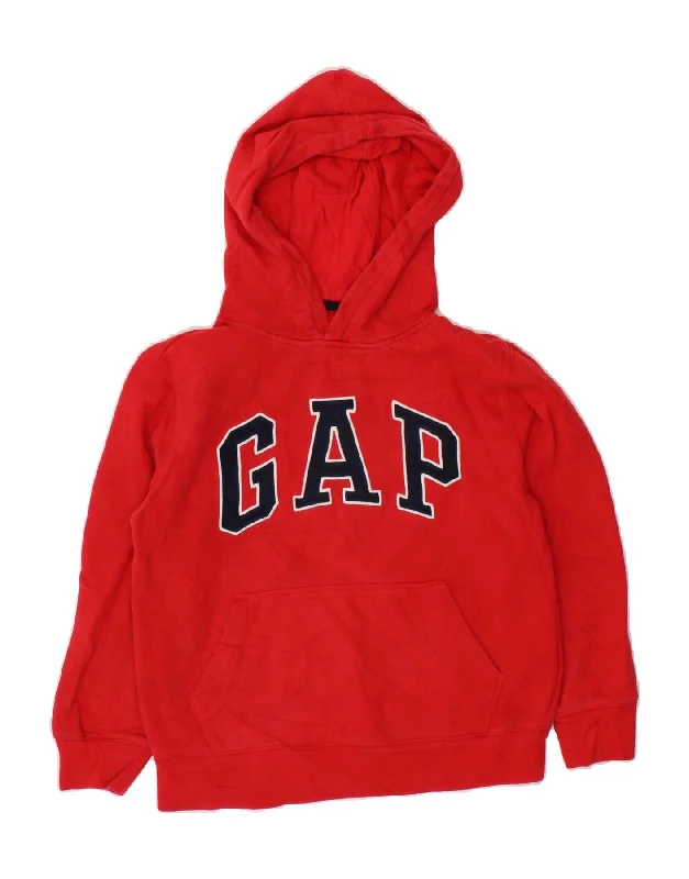 GAP Boys Graphic Hoodie Jumper 8-9 Years Medium  Red Cotton