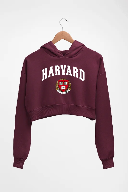 Harvard Crop HOODIE FOR WOMEN Hoodie with Side Slits Relaxed Casual