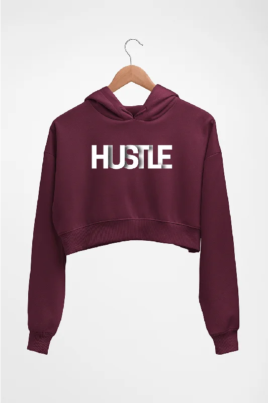 hustle Crop HOODIE FOR WOMEN Hoodie with Hidden Zipper Minimalist Clean