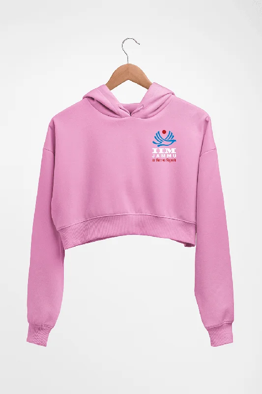 IIM Jammu Crop HOODIE FOR WOMEN Hoodie with Hem Detail Decorative Unique