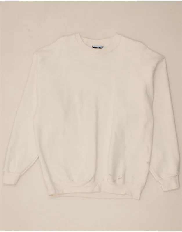 LEE Mens Sweatshirt Jumper Medium White Cotton Hoodie with Hem Applique Textured Unique LEE Mens Sweatshirt Jumper Medium White Cotton Hoodie with Hem Applique Textured Unique