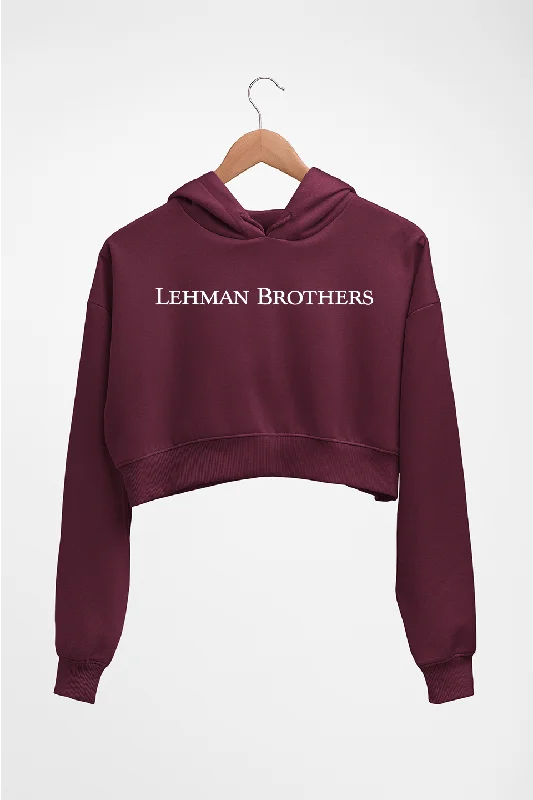 Lehman Brothers Crop HOODIE FOR WOMEN Hoodie with Raglan Sleeves Sporty Comfortable