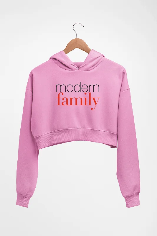 modern family Crop HOODIE FOR WOMEN Hoodie with V-Neck Classic Versatile