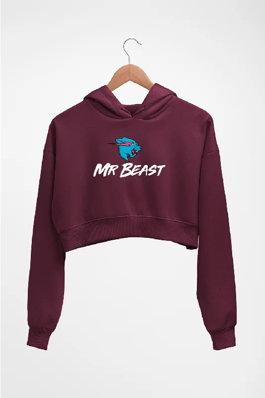 mrbeast Crop HOODIE FOR WOMEN Hoodie with Tied Waist Feminine Flattering