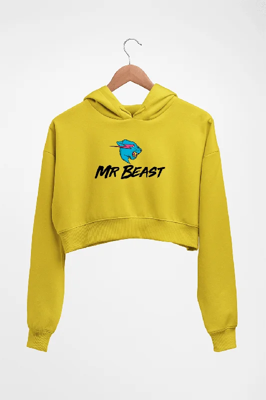mrbeast Crop HOODIE FOR WOMEN Hoodie with Front Slit Layering Stylish