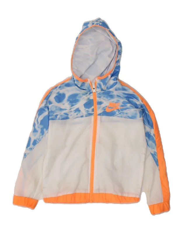 NIKE Boys Zip Hoodie Sweater 5-6 Years Medium White Colourblock Polyester Hoodie with Relaxed Fit Easy Casual NIKE Boys Zip Hoodie Sweater 5-6 Years Medium White Colourblock Polyester Hoodie with Relaxed Fit Easy Casual