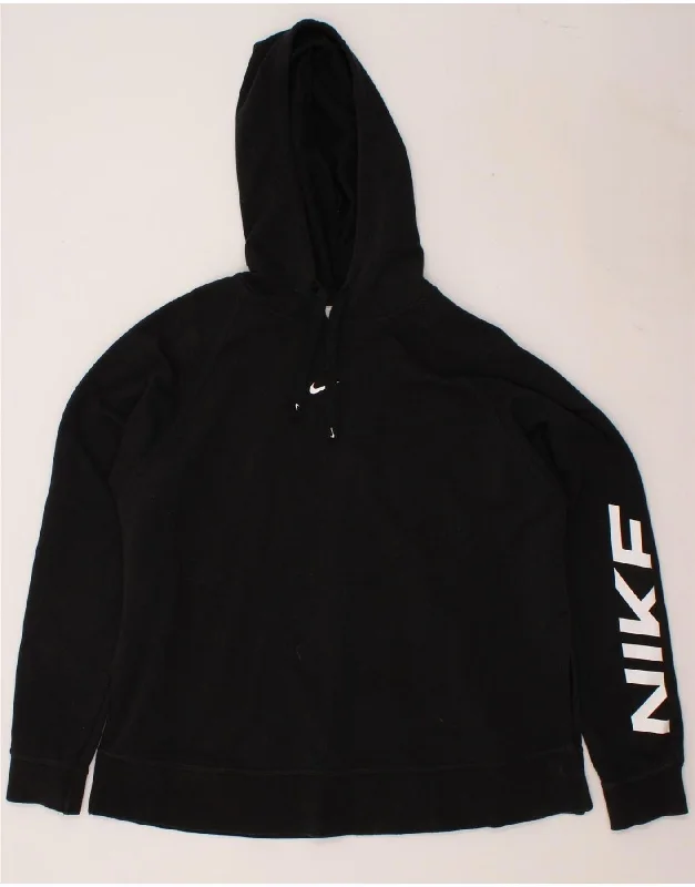 NIKE Mens Dri Fit Graphic Hoodie Jumper Large Black Cotton Hoodie with Rolled Sleeves Casual Relaxed NIKE Mens Dri Fit Graphic Hoodie Jumper Large Black Cotton Hoodie with Rolled Sleeves Casual Relaxed