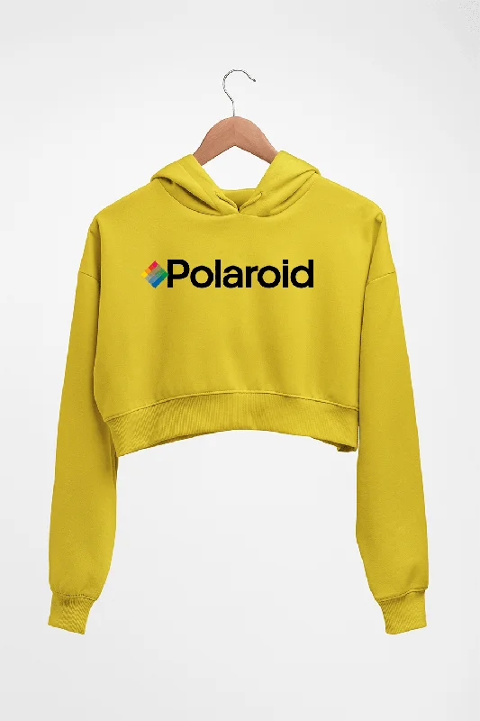Polaroid Crop HOODIE FOR WOMEN Hoodie with Hem Embroidery Detailed Premium