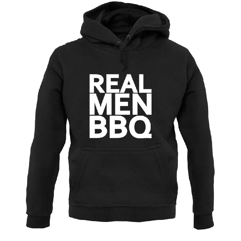 Real Men Bbq Unisex Hoodie Hoodie with Drawcord Adjustable Secure