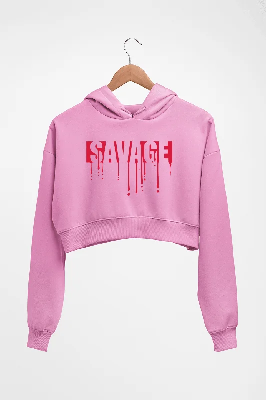 savage Crop HOODIE FOR WOMEN Hoodie with Toggle Buttons Decorative Unique
