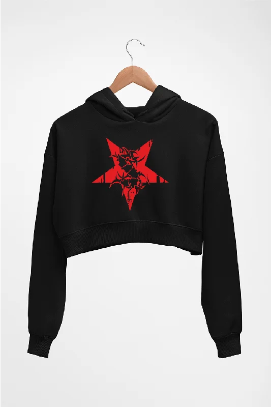 Sepultura Crop HOODIE FOR WOMEN Hoodie with Frayed Bohemian Relaxed
