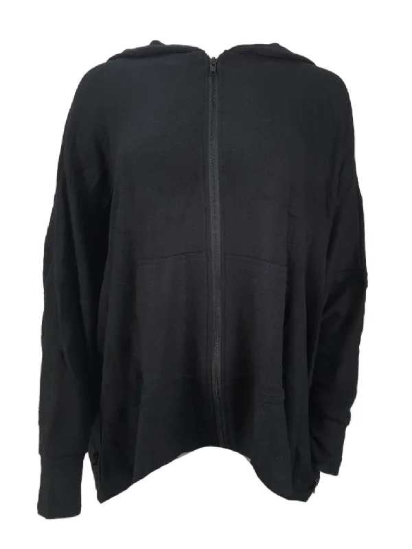 TEREZ Women's Black Boxy Poncho Hoodie #23458252 Small NWT Hoodie with Crew Neck Simple Timeless TEREZ Women's Black Boxy Poncho Hoodie #23458252 Small NWT Hoodie with Crew Neck Simple Timeless