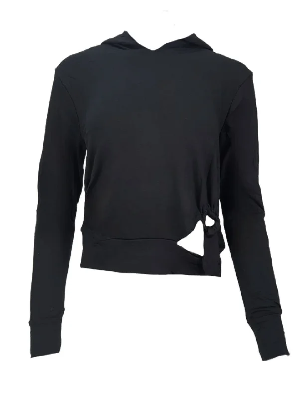 TEREZ Women's Black French Terry Hoodie #2277640 X-Small NWT Hoodie with V-Neck Classic Versatile TEREZ Women's Black French Terry Hoodie #2277640 X-Small NWT Hoodie with V-Neck Classic Versatile