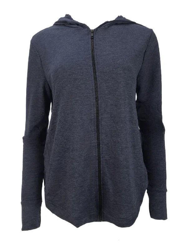 TEREZ Women's Blue Racerback Hoodie #23158006 NWT Hoodie with Mock Neck Collared Structured TEREZ Women's Blue Racerback Hoodie #23158006 NWT Hoodie with Mock Neck Collared Structured