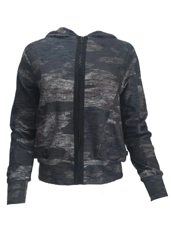 TEREZ Women's Grey Exposed Zip Hoodie #22567734 NWT Hoodie with Front Slit Layering Stylish TEREZ Women's Grey Exposed Zip Hoodie #22567734 NWT Hoodie with Front Slit Layering Stylish