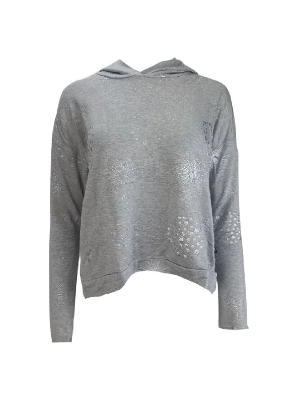 TEREZ Women's Grey Hologram Starbust Hoodie #22208324 NWT Hoodie with Hem Ribbing Snug Secure TEREZ Women's Grey Hologram Starbust Hoodie #22208324 NWT Hoodie with Hem Ribbing Snug Secure