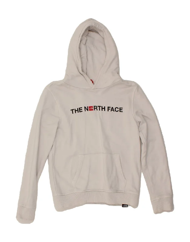 THE NORTH FACE Girls Graphic Hoodie Jumper 13-14 Years Large White Cotton Hoodie with Full-Zip Functional Layering THE NORTH FACE Girls Graphic Hoodie Jumper 13-14 Years Large White Cotton Hoodie with Full-Zip Functional Layering