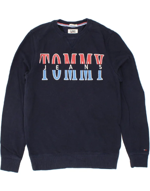 TOMMY HILFIGER Mens Graphic Sweatshirt Jumper Small Navy Blue Cotton Hoodie with Half-Zip Sporty Casual TOMMY HILFIGER Mens Graphic Sweatshirt Jumper Small Navy Blue Cotton Hoodie with Half-Zip Sporty Casual