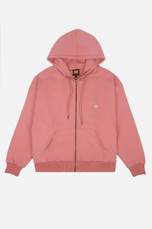 Women's Organic Essential Oversized Zip Hoodie Rossette Pink