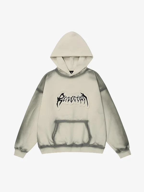 KG Embroidered Grafitti Hoodie Hoodie with Typography Text Message