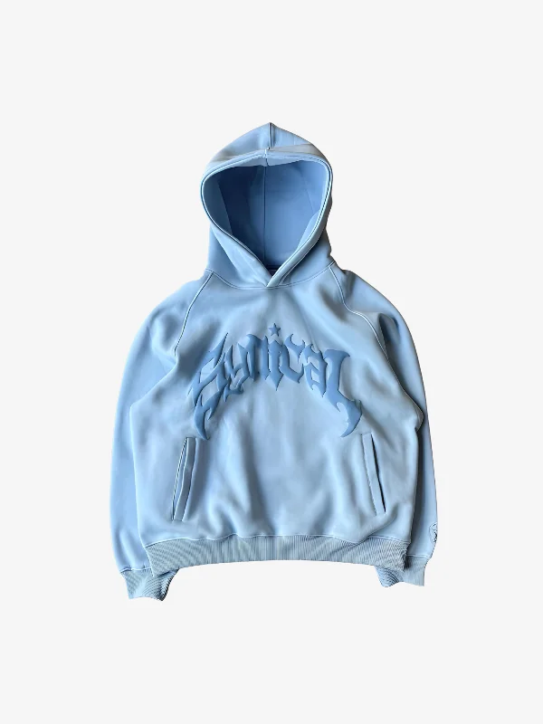 KG Gothic Letter Printed Hoodie Hoodie with High Neck Warm Protective