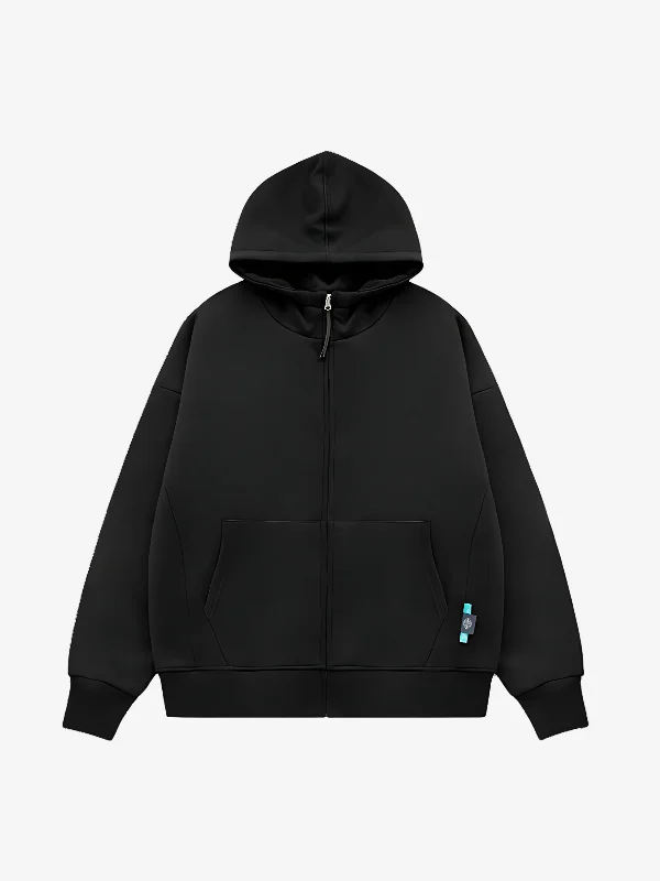 KG Heavy High Zipper Hoodie Hoodie with Tied Waist Feminine Flattering