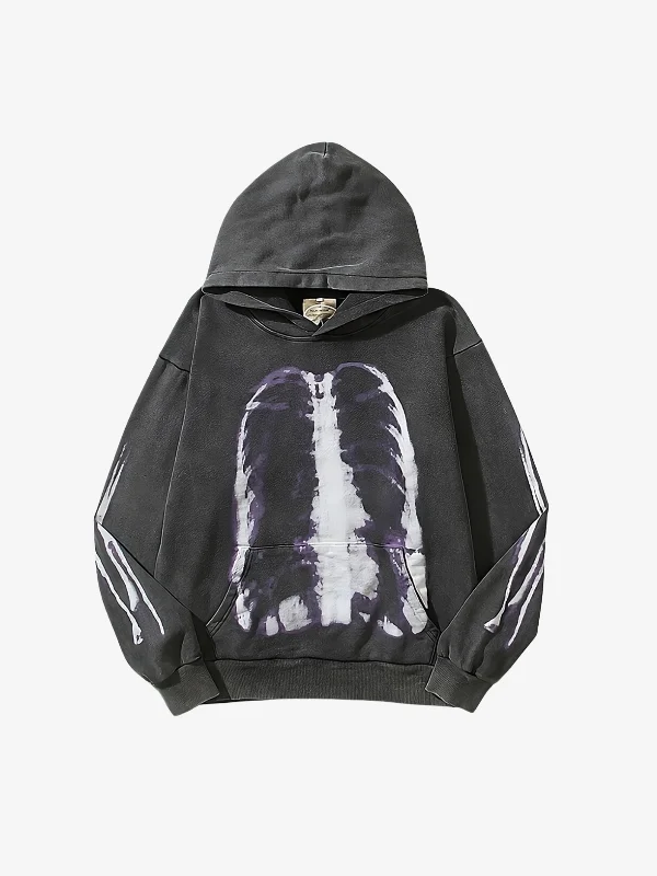 KG Vintage Distressed Skull Hoodie Hoodie Crop Top Short Trendy