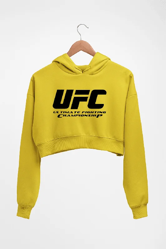 UFC Crop HOODIE FOR WOMEN Hoodie with Hem Raw Edge Edgy Unfinished