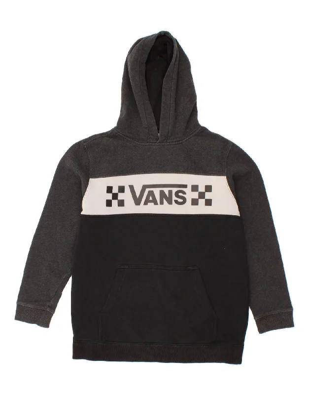 VANS Womens Graphic Hoodie Jumper UK 16 Large Grey Colourblock Cotton Hoodie with Lining Warm Insulated VANS Womens Graphic Hoodie Jumper UK 16 Large Grey Colourblock Cotton Hoodie with Lining Warm Insulated