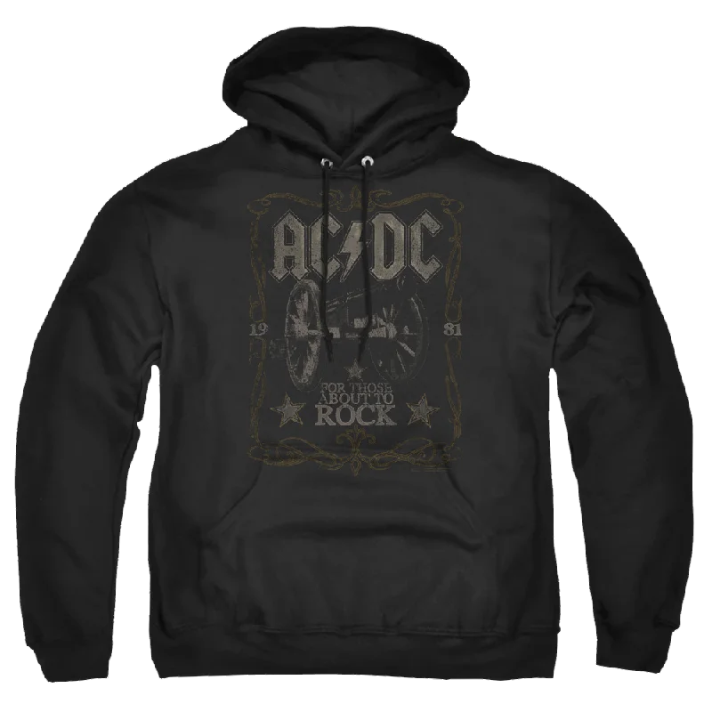 AC/DC Rock Label - Pullover Hoodie Sheath Sleeve Elegant