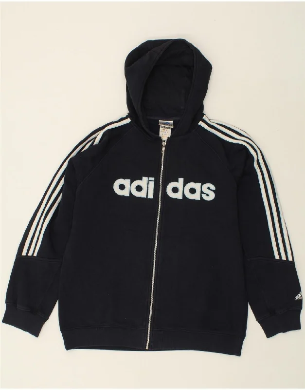 ADIDAS Mens Graphic Zip Hoodie Sweater UK 38/40 Medium Navy Blue Cotton Spandex Blend Rayon Blend Denim Blend ADIDAS Mens Graphic Zip Hoodie Sweater UK 38/40 Medium Navy Blue Cotton Spandex Blend Rayon Blend Denim Blend