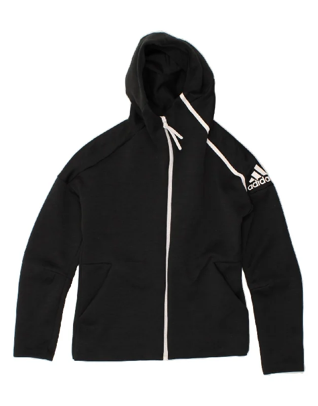 ADIDAS Womens Graphic Zip Hoodie Sweater UK 4/6 XS Black Iron Safe Non-Iron Wrinkle Free ADIDAS Womens Graphic Zip Hoodie Sweater UK 4/6 XS Black Iron Safe Non-Iron Wrinkle Free