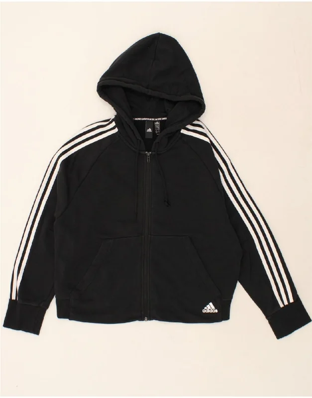 ADIDAS Womens Zip Hoodie Sweater UK 16/18 Large Black Cotton Lace Blend Ribbed Blend Corduroy Blend ADIDAS Womens Zip Hoodie Sweater UK 16/18 Large Black Cotton Lace Blend Ribbed Blend Corduroy Blend