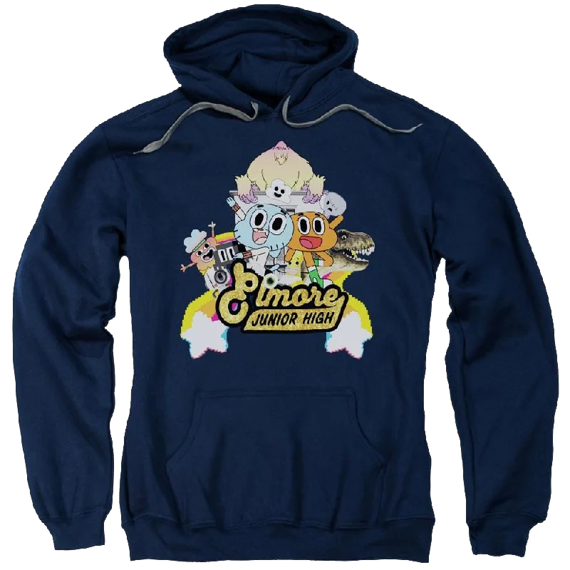 The Amazing World Of Gumball Elmore Junior High Pullover Hoodie Flare Sleeve Stylish