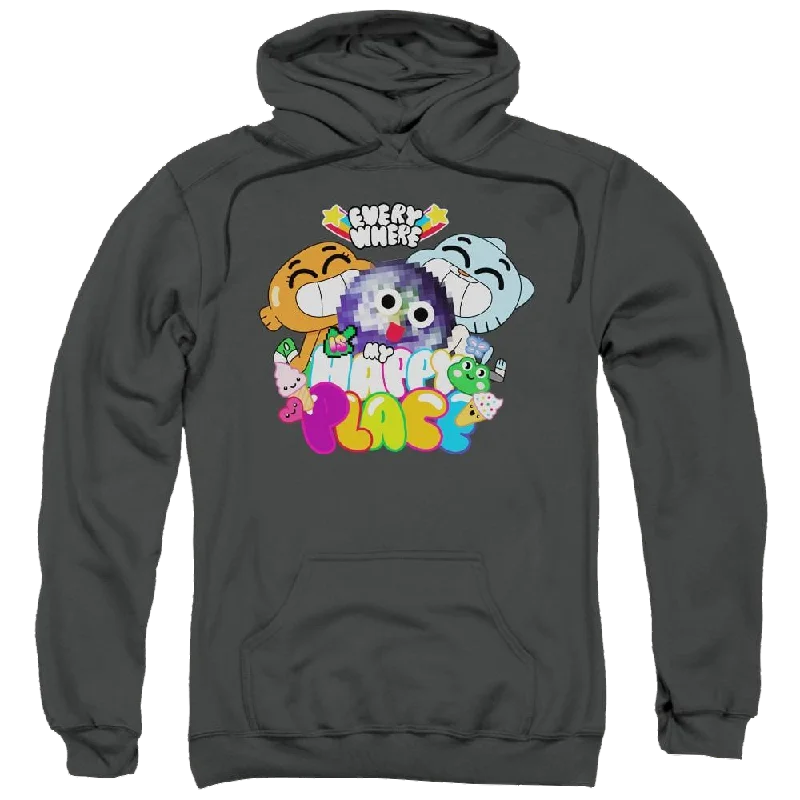 The Amazing World Of Gumball Happy Place Pullover Hoodie dolman Sleeve Top