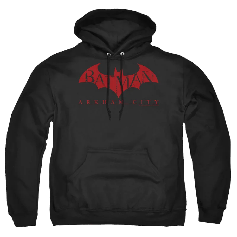 Batman - Arkham Red Bat - Pullover Hoodie Crew Neck Wool