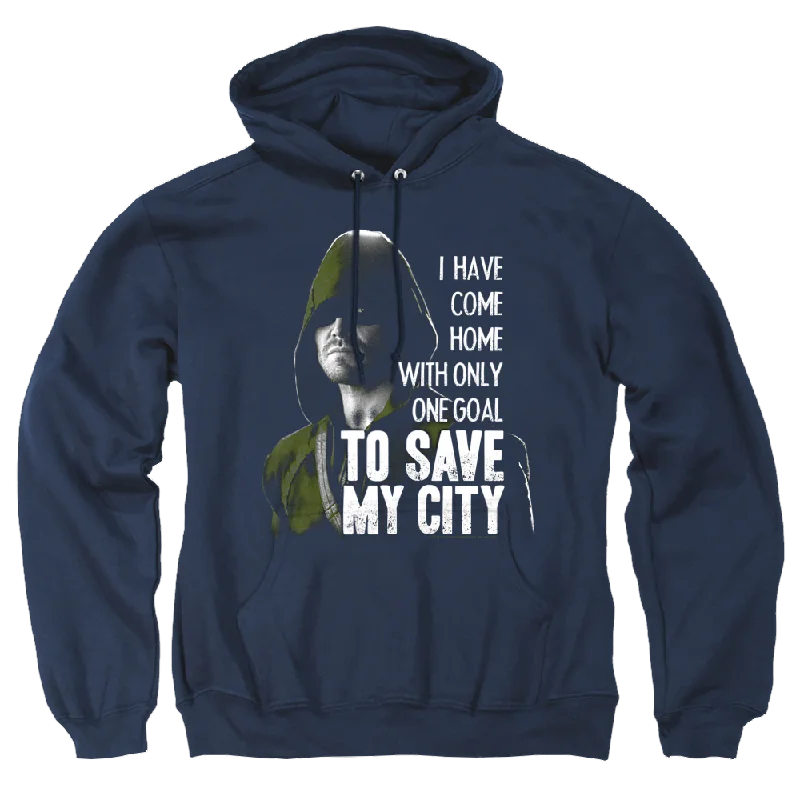 Arrow Save My City - Pullover Hoodie Ruffle Neck Pullover