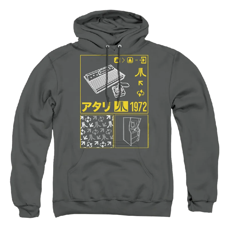Atari Kanji Squares - Pullover Hoodie Three Quarter Sleeve