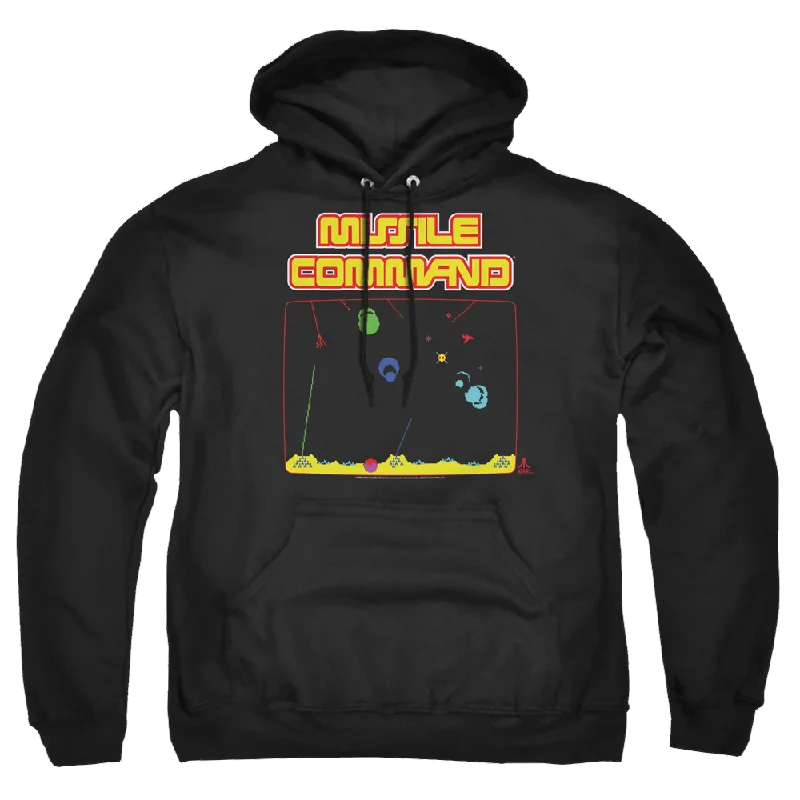 Atari Missle Screen - Pullover Hoodie Sheath Sleeve Elegant