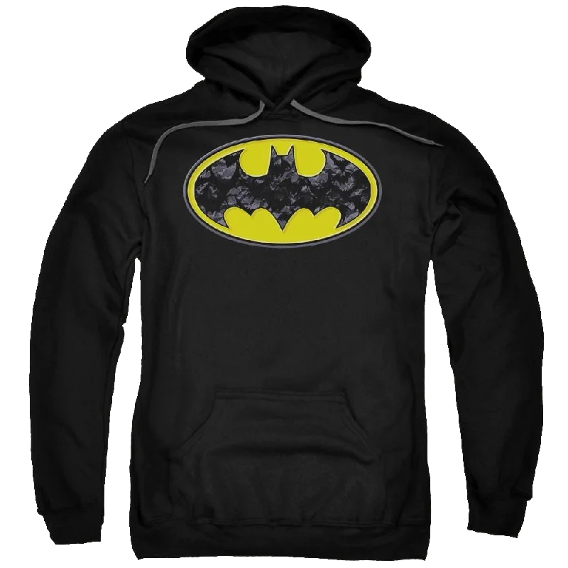 Batman Bats In Logo - Pullover Hoodie Cap Sleeve Casual
