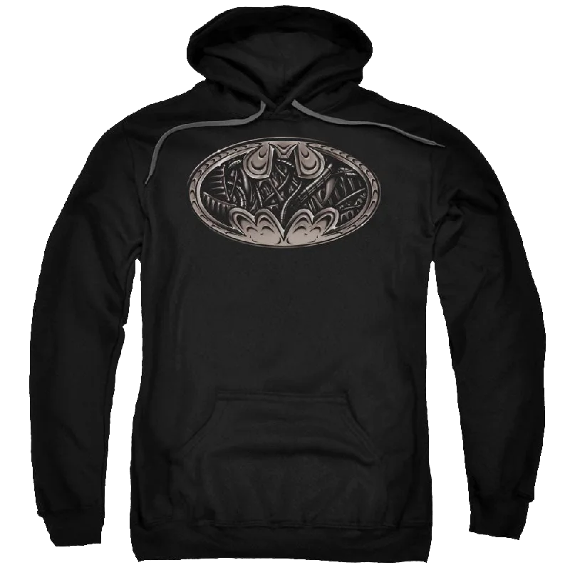 Batman Bio Mech Bat Shield - Pullover Hoodie Batwing Sleeve Top
