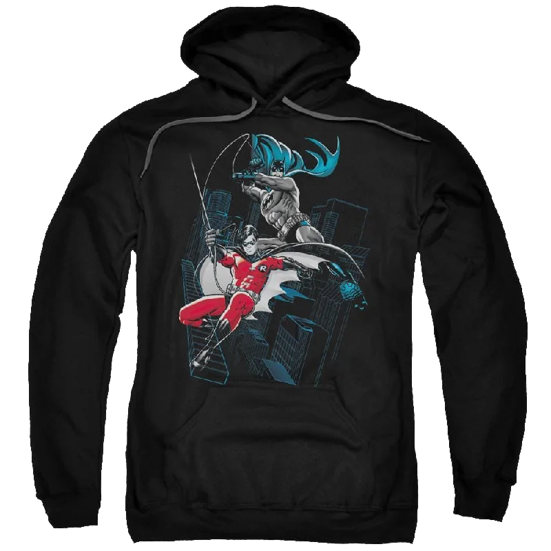 Batman Black And White - Pullover Hoodie Asymmetrical Hem Sweater