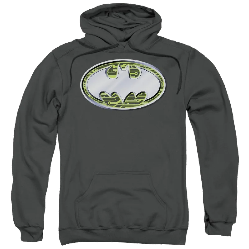Batman Circuits Logo - Pullover Hoodie Button Front Sweater