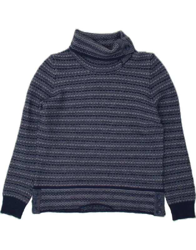 BLARNEY Womens Roll Neck Jumper Sweater UK 18 XL Navy Blue Fair Isle Machine Wash Dry Clean Hand Wash BLARNEY Womens Roll Neck Jumper Sweater UK 18 XL Navy Blue Fair Isle Machine Wash Dry Clean Hand Wash