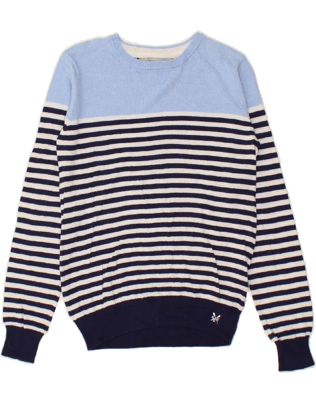 CREW CLOTHING Womens Boat Neck Jumper Sweater UK 12 Medium Blue Striped Nylon Fabric Polyester Fabric Spandex Fabric CREW CLOTHING Womens Boat Neck Jumper Sweater UK 12 Medium Blue Striped Nylon Fabric Polyester Fabric Spandex Fabric