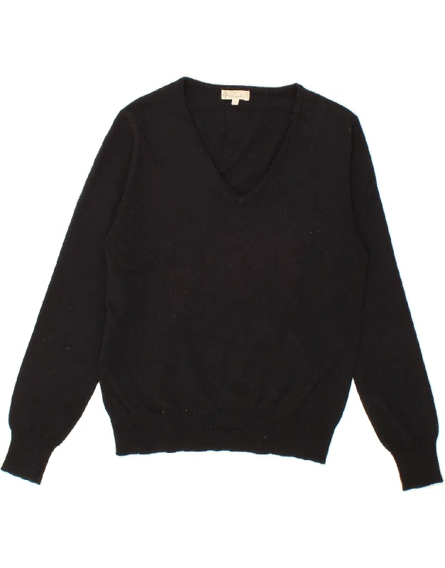 DACK'S Womens V-Neck Jumper Sweater UK 10 Small Black Wool Nylon Fabric Polyester Fabric Spandex Fabric DACK'S Womens V-Neck Jumper Sweater UK 10 Small Black Wool Nylon Fabric Polyester Fabric Spandex Fabric