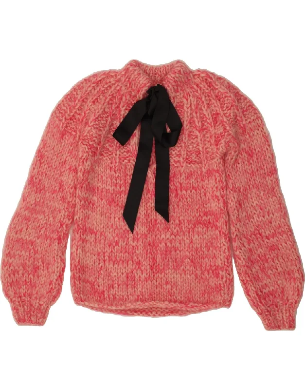 GANNI Womens Turtle Neck Jumper Sweater UK 10 Small Pink Flecked Mohair Cashmere Blend Cotton Blend Poly Blend GANNI Womens Turtle Neck Jumper Sweater UK 10 Small Pink Flecked Mohair Cashmere Blend Cotton Blend Poly Blend