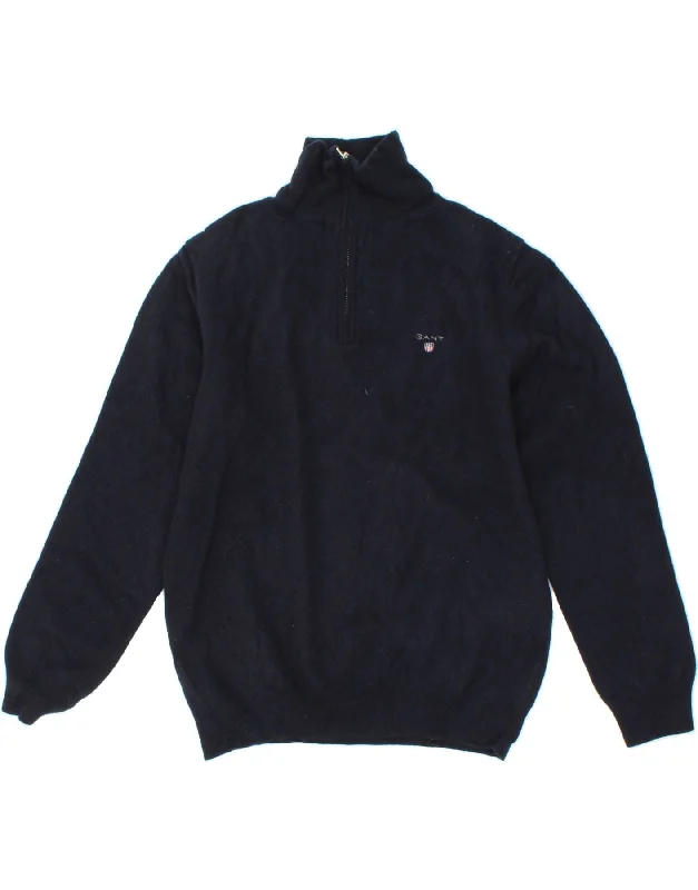 GANT Womens Zip Neck Jumper Sweater UK 16 Large Navy Blue Lambswool Anti-Pilling Anti-Shrink Durable GANT Womens Zip Neck Jumper Sweater UK 16 Large Navy Blue Lambswool Anti-Pilling Anti-Shrink Durable