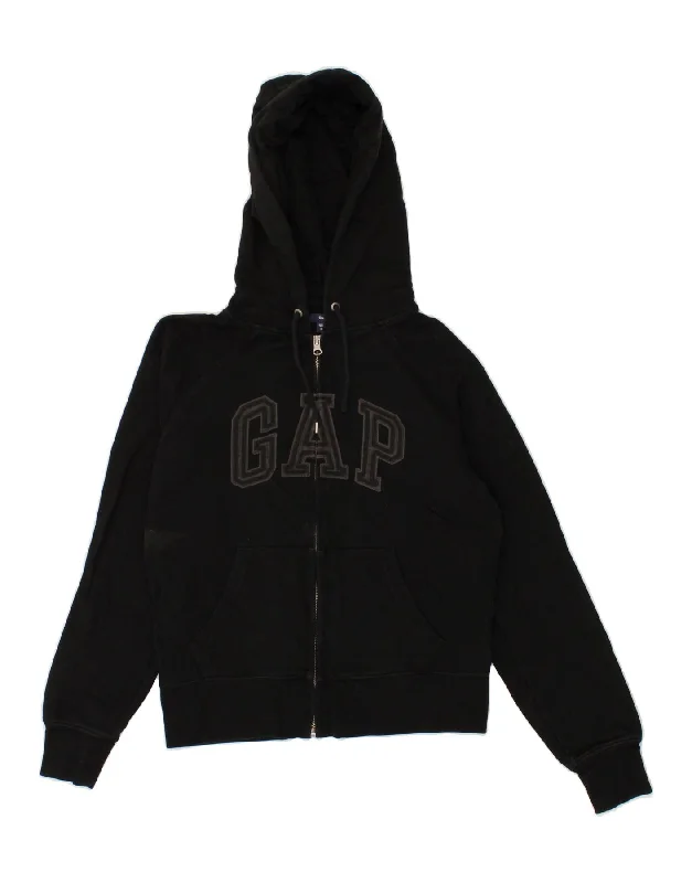 GAP Womens Graphic Zip Hoodie Sweater UK 14 Medium Black Cotton Polka Dot Checkered Tartan GAP Womens Graphic Zip Hoodie Sweater UK 14 Medium Black Cotton Polka Dot Checkered Tartan