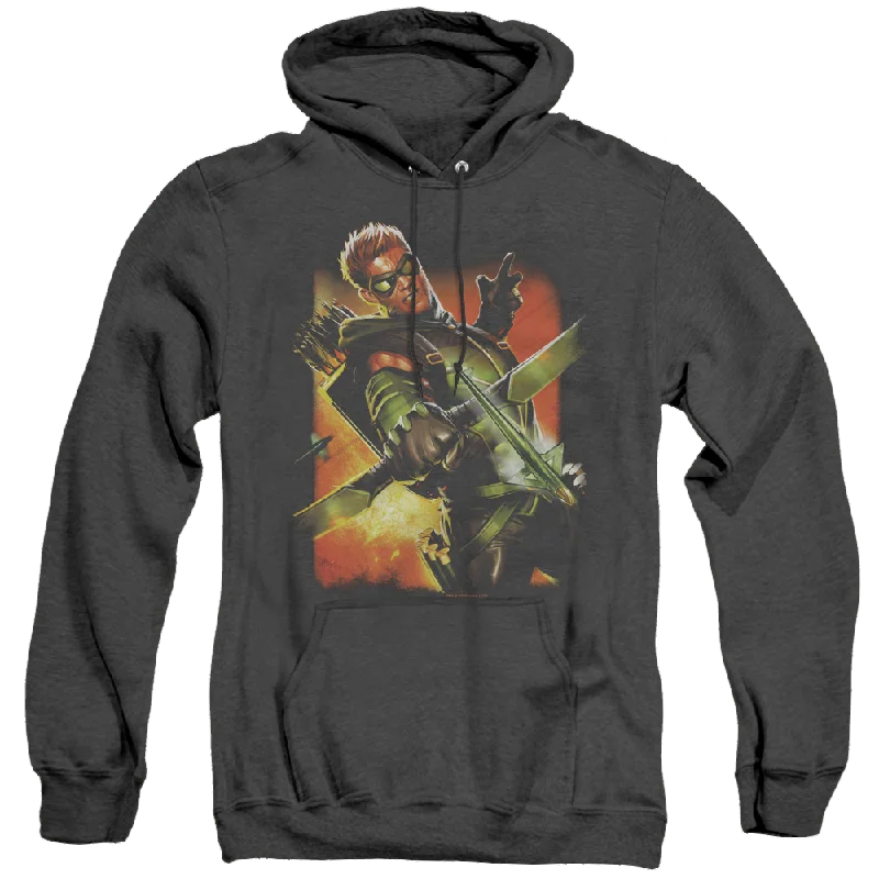 Green Arrow Green Arrow #1 - Heather Pullover Hoodie Faux Fur Trim